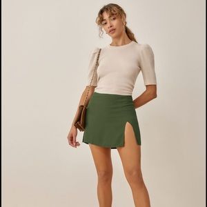 Reformation Margot Skirt Size 10 Green NWOT